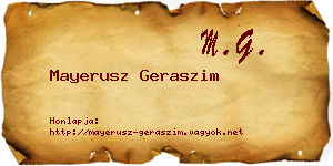 Mayerusz Geraszim névjegykártya